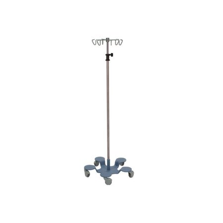 PEDIGO 6-Hook Infusion Pump Stand, 5-Leg/White Base made w/ Antimicrobial Copper Alloy P-1083-6